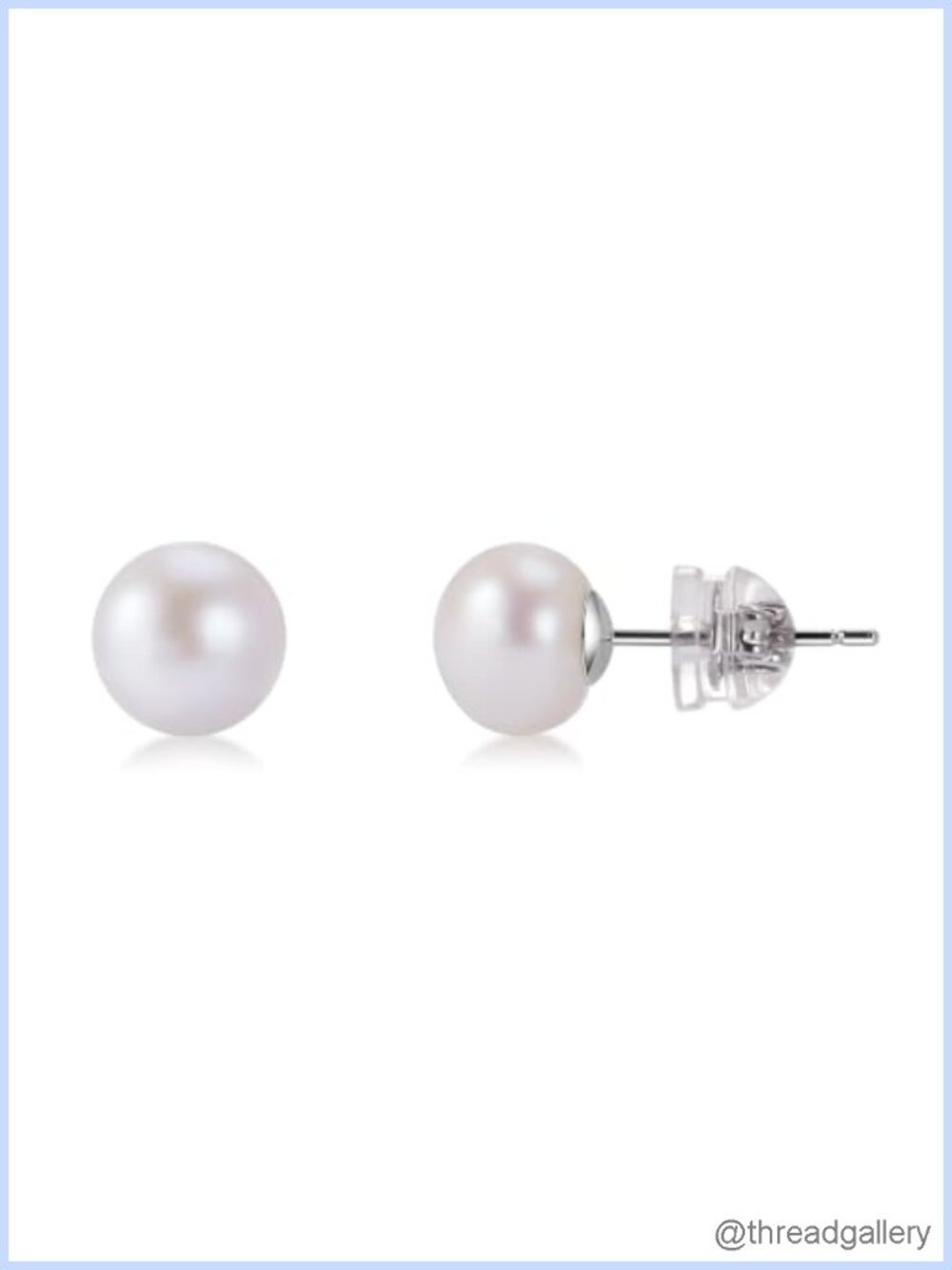 7mm Freshwater Pearl Stud Earrings 925 Sterling Silver Hypoallergenic